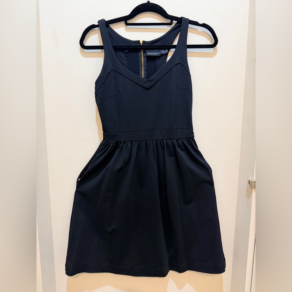 Cynthia Rowley Black Sleeveless Fit-and-Flare Dress